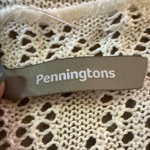 Cream Open Knit Cardigan cropped - Picture 5 of 6